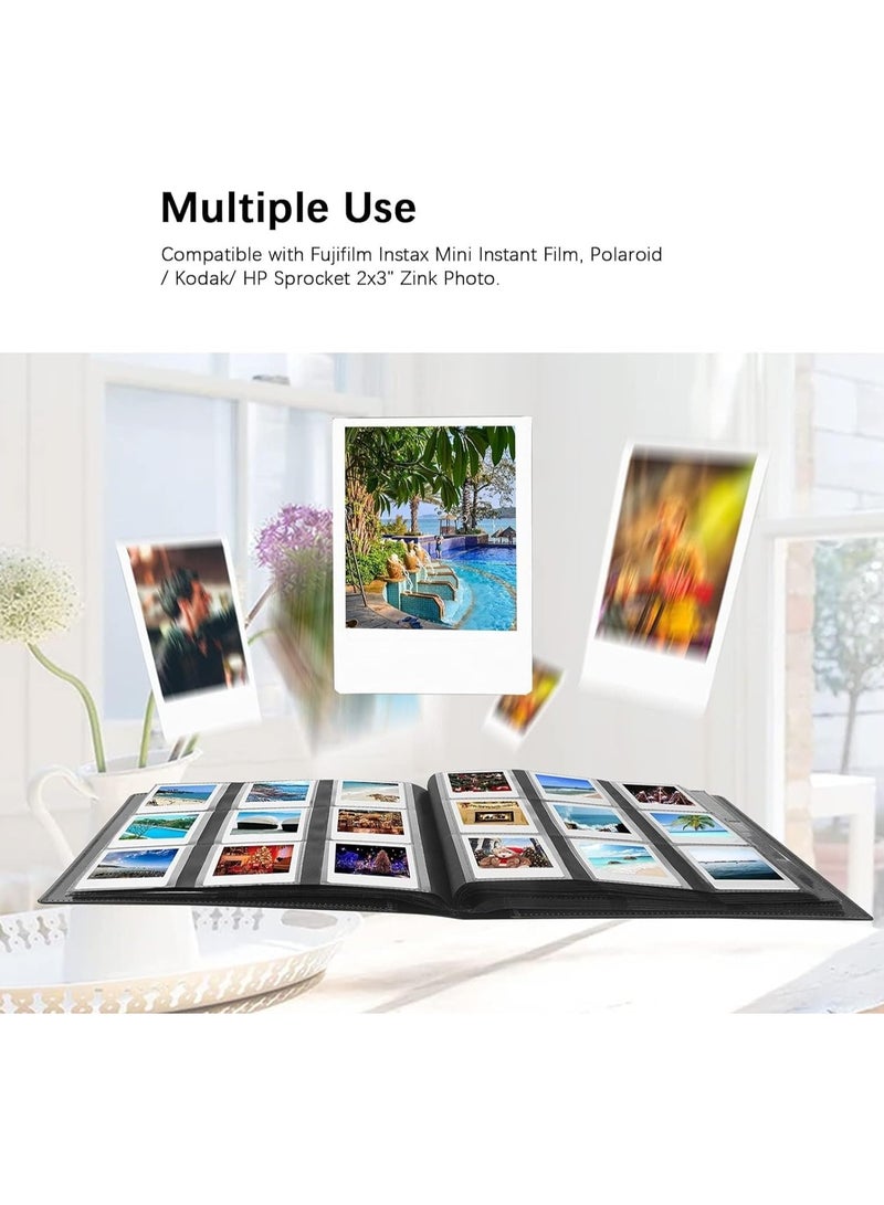 VKL 432 Pockets Mini Photo Album Compatible for Fujifilm Instax Mini 12 11 9 90 8+ 8 7S 40 26 25 EVO LiPlay Instant Camera/Mini Link SP-1 Printer/Z2300/ PIC-300 Polaroid Pictures（Black) - Image 4