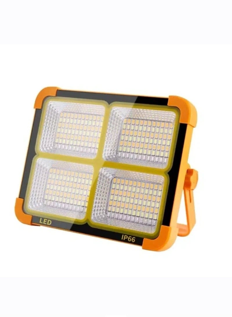 الثريات كشاف LED شمسي فائق السطوع 2000 واط رباعي الإضاءة مع لوح طاقة شمسية – مقاوم للماء IP66 كشاف خارجي قوي للتخييم والرحلات والطوارئ - Image 4