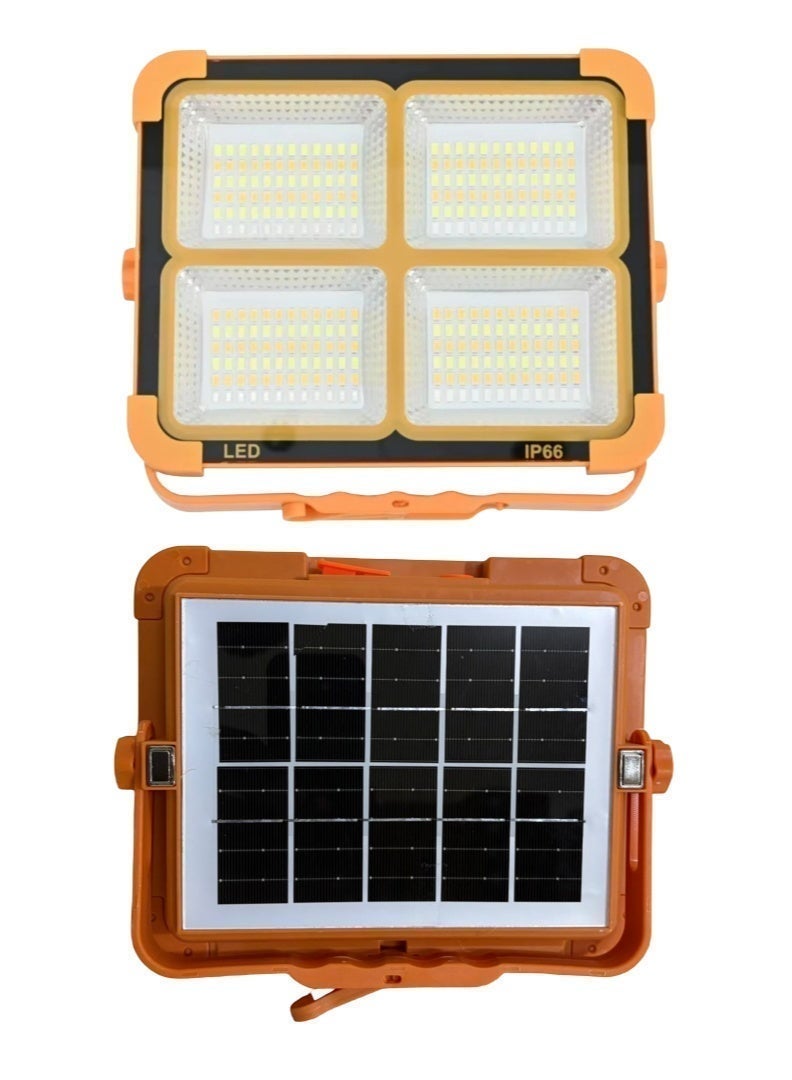 الثريات كشاف LED شمسي فائق السطوع 2000 واط رباعي الإضاءة مع لوح طاقة شمسية – مقاوم للماء IP66 كشاف خارجي قوي للتخييم والرحلات والطوارئ - Image 3