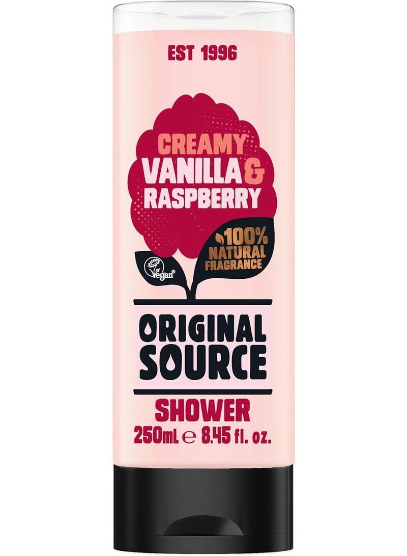 Original Source Vanilla Milk and Raspberry Shower Gel, 250ml - Image 1