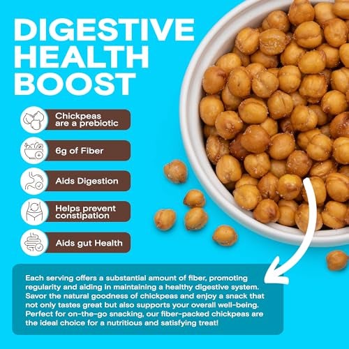 BIENA Chickpea Snacks - Crunchy Roasted Chickpeas - High Fiber Vegan Protein Snacks for Adults and Kids - Individual Pack - Himalayan Pink Salt - Image 3