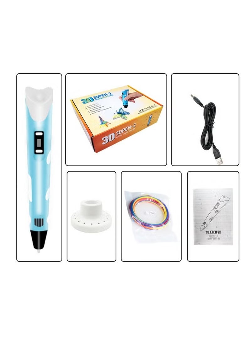 Generic 3D Printing Pen with Display Includes 3D Pen 3 Starter Colors of PLA Filament Stencil Book Project Guide and Charger  - Image 4