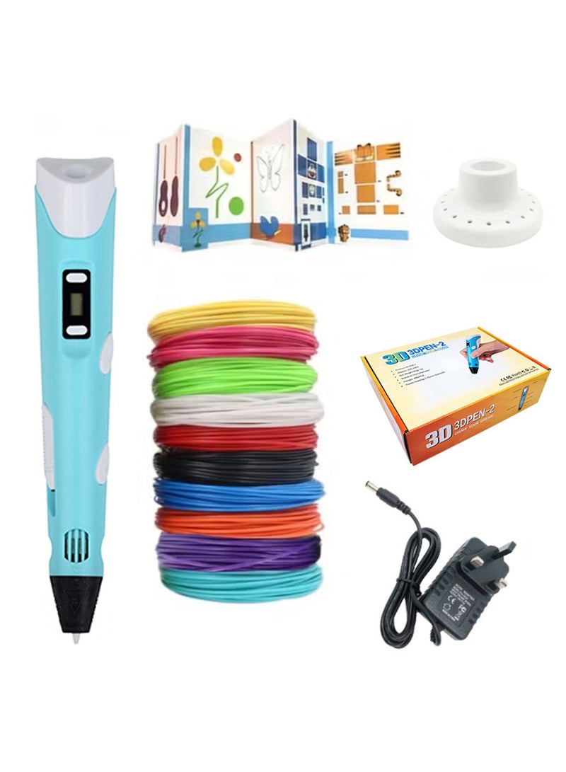 Generic 3D Printing Pen with Display Includes 3D Pen 3 Starter Colors of PLA Filament Stencil Book Project Guide and Charger  - Image 1