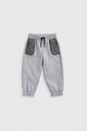 مذركير بنطلون رياضي بتصميم محشو - رمادي