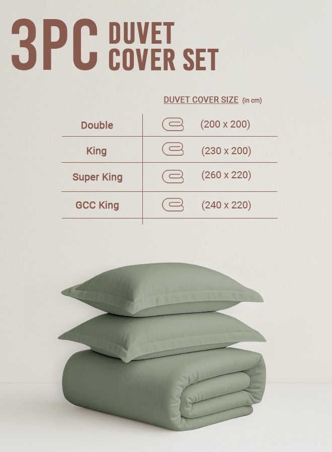 PIZUNA Pure Combed Cotton Duvet Cover Queen Size 220x230 cm, Sea Foam, 400 Thread Count Cool Breathable 100% Long Staple Cotton Sateen Weave Quilt Cover with 2 Pillowcases (Luxurious Bedding Set) - Image 3