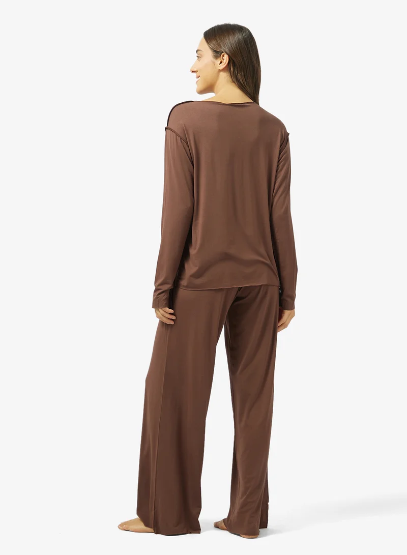 جينجر Soft Touch Relaxed Fit Loungewar Coord Set