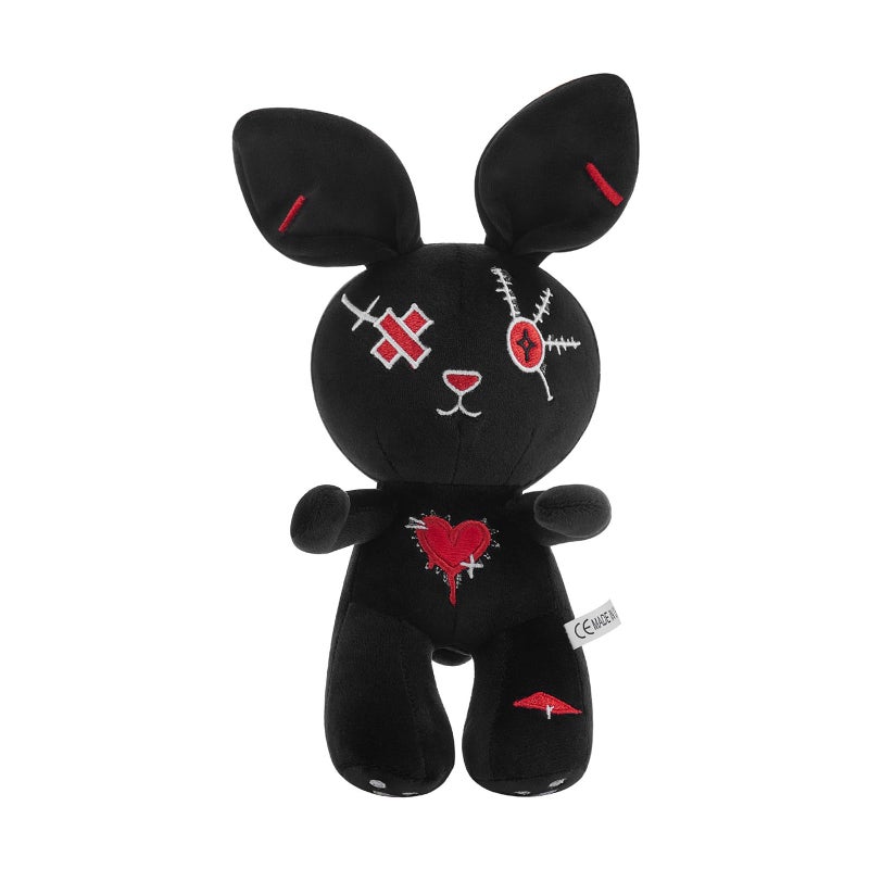 Nuokin Christmas Halloween Bunny Easter Basket Fillers for Kids Gifts Plush Toy Stuffed Rabbit for Boys and Girls Classroom Hunting Egg Decoration (Black) - Image 1