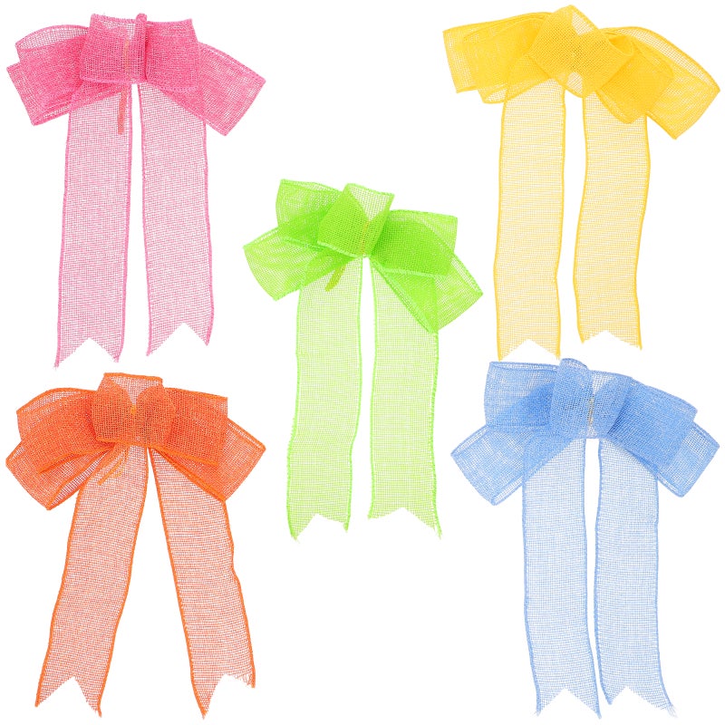 Colorful Bows Party Atmosphere Enhancement Handmade DIY Craft Accessories For Family Gatherings 18x25cm 5Pcs - Image 1