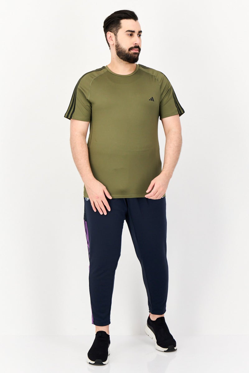 Adidas Men Sportswear Fit Short Sleeves Training T-Shirt, Olive - Image 1