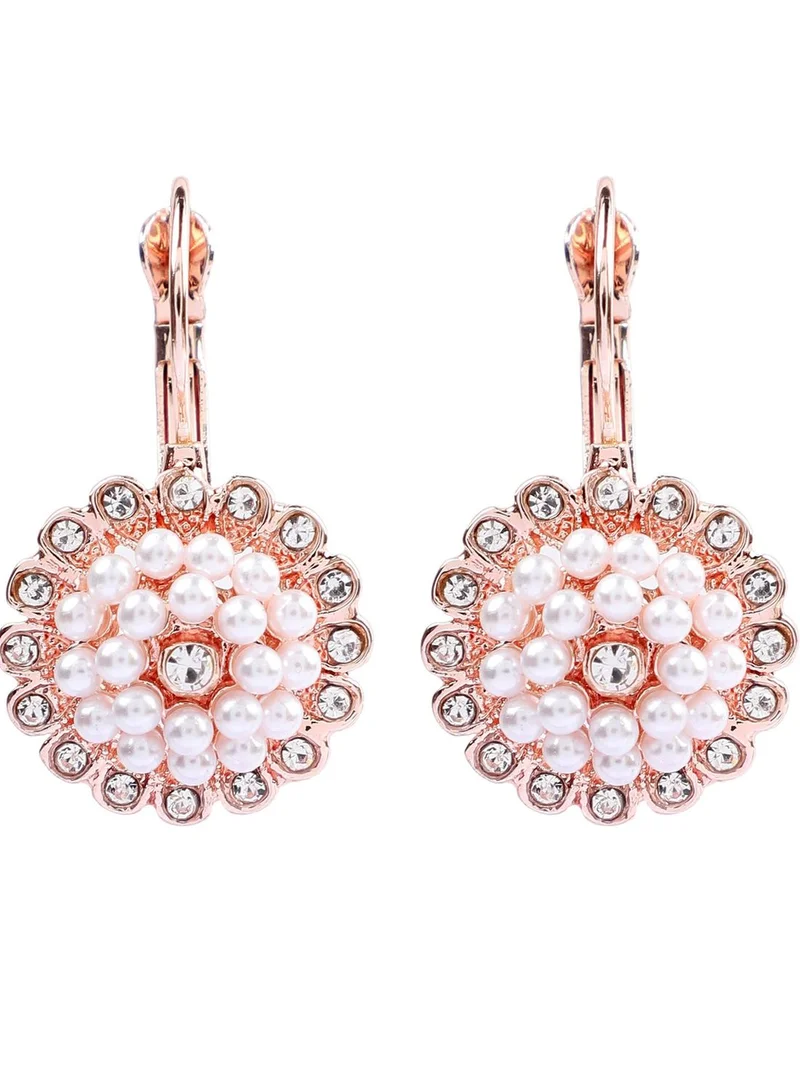 SOHI Pack of 2 Gold Plated Designer Hoop Earrings