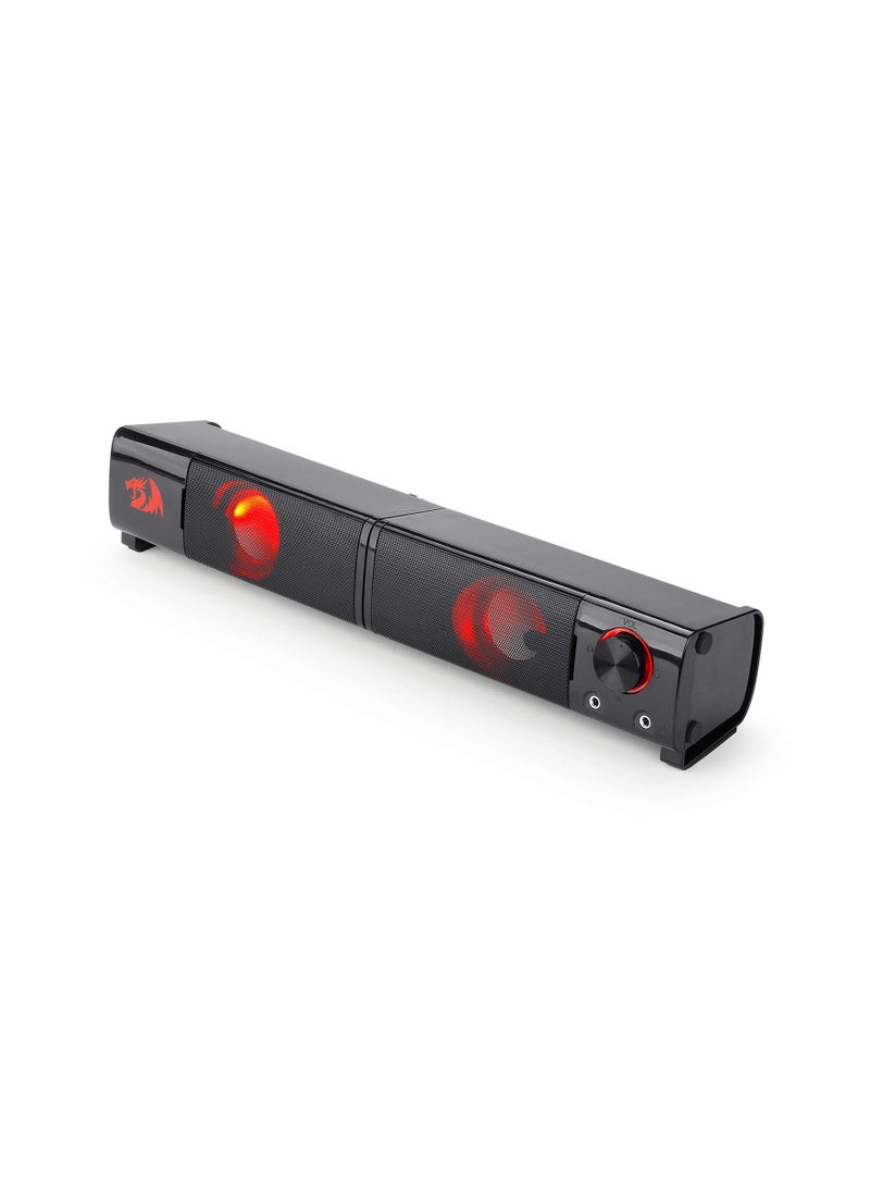 REDRAGON Redragon Orpheus PC Gaming Speakers, 2.0 Channel Stereo, Desktop Computer Sound Bar, With Compact Maneuverable Size, 3W x 2 Maximum Power, Black | GS550  - Image 3