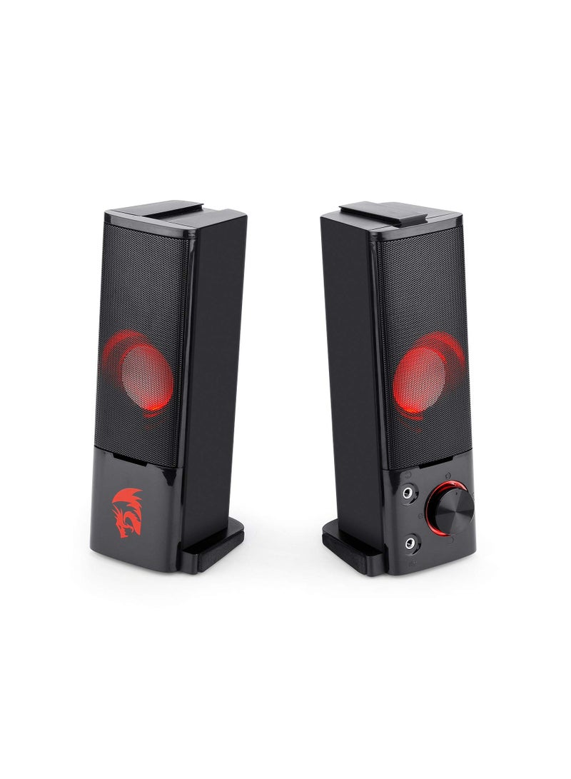 REDRAGON Redragon Orpheus PC Gaming Speakers, 2.0 Channel Stereo, Desktop Computer Sound Bar, With Compact Maneuverable Size, 3W x 2 Maximum Power, Black | GS550  - Image 4