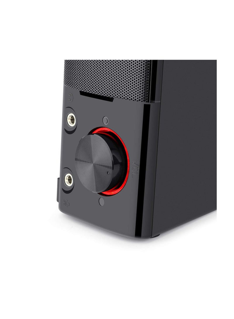 REDRAGON Redragon Orpheus PC Gaming Speakers, 2.0 Channel Stereo, Desktop Computer Sound Bar, With Compact Maneuverable Size, 3W x 2 Maximum Power, Black | GS550  - Image 5