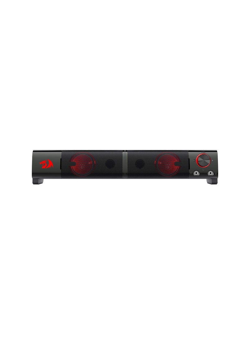 REDRAGON Redragon Orpheus PC Gaming Speakers, 2.0 Channel Stereo, Desktop Computer Sound Bar, With Compact Maneuverable Size, 3W x 2 Maximum Power, Black | GS550  - Image 2