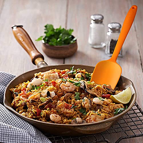P-Plus International Silicone Spatula Set 3-Piece Heat-Resistant Baking Set Spoon, Silicone Turner Spatula, Non-Stick Spatulas Cooking Set, Baking and Mixing with Stainless Steel Core(Orange) - Image 5
