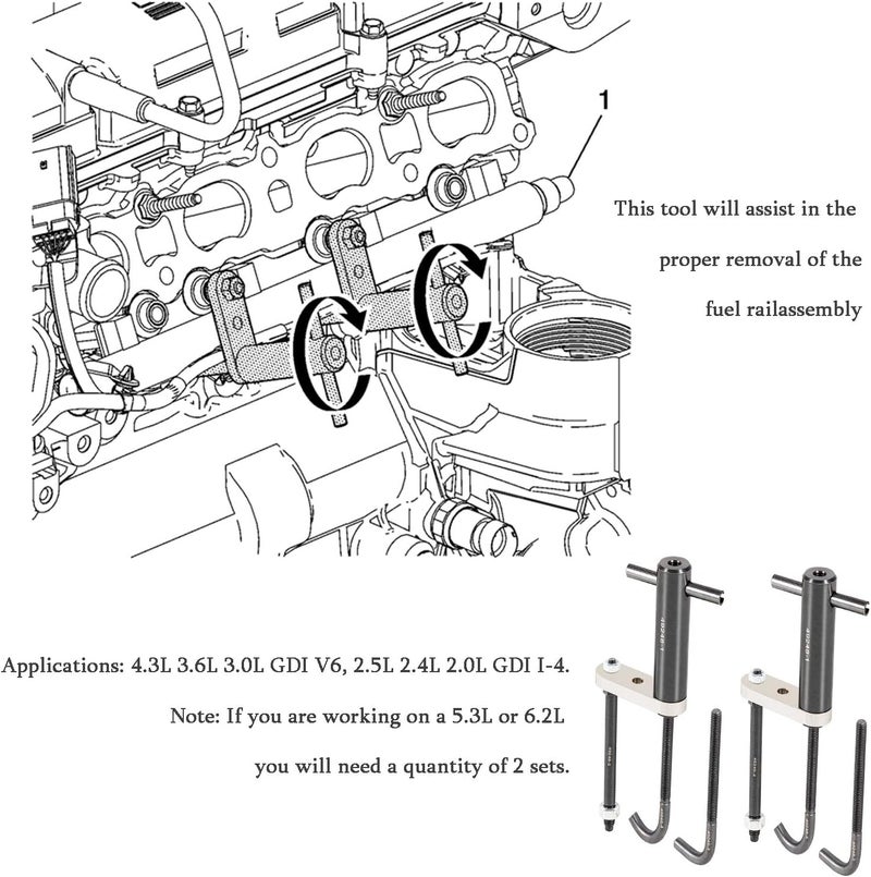Sunluway Injector Rail Assembly Remover for GM Engines - Image 2