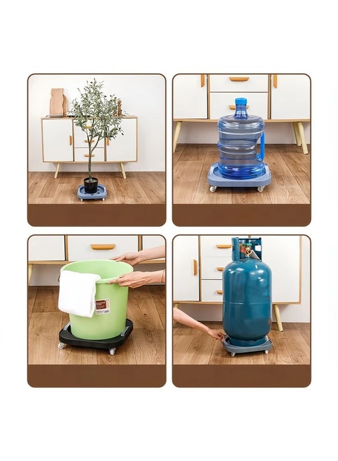 1 Set Heavy Duty Wheeled Bracket For Water Gas Cylinder With Green Plant Base Kitchen Shelf - Image 3