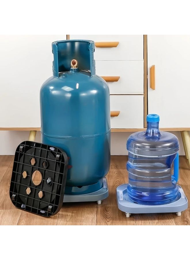 1 Set Heavy Duty Wheeled Bracket For Water Gas Cylinder With Green Plant Base Kitchen Shelf - Image 2