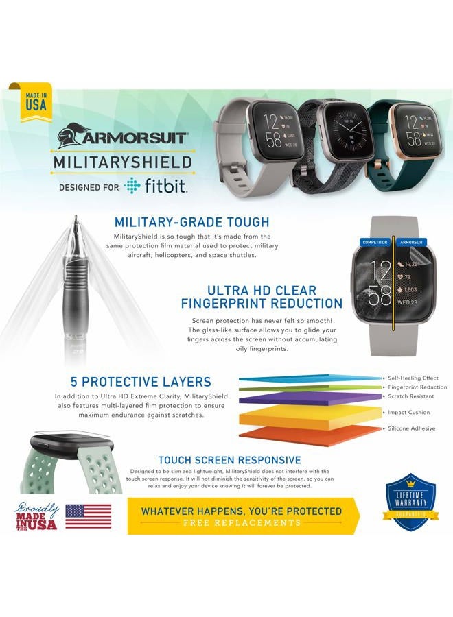 ArmorSuit حماية شاشة MilitaryShield متوافقة مع Fitbit Versa 2 (6 عبوات) تغطية قصوى فيلم HD واضح مضاد للفقاعات - Image 2
