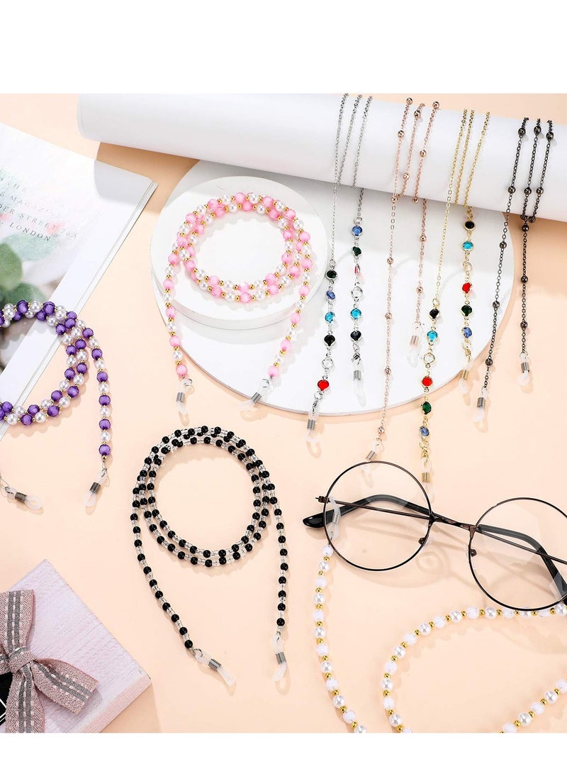 SYOSI 8pcs Glasses Chain Beaded Sunglasses Strap Holder, Elegant Glasses Holder Chain, Women's Glasses Chain, Beaded Glasses Chain, Glasses Strap Women, 8 Styles - Image 2