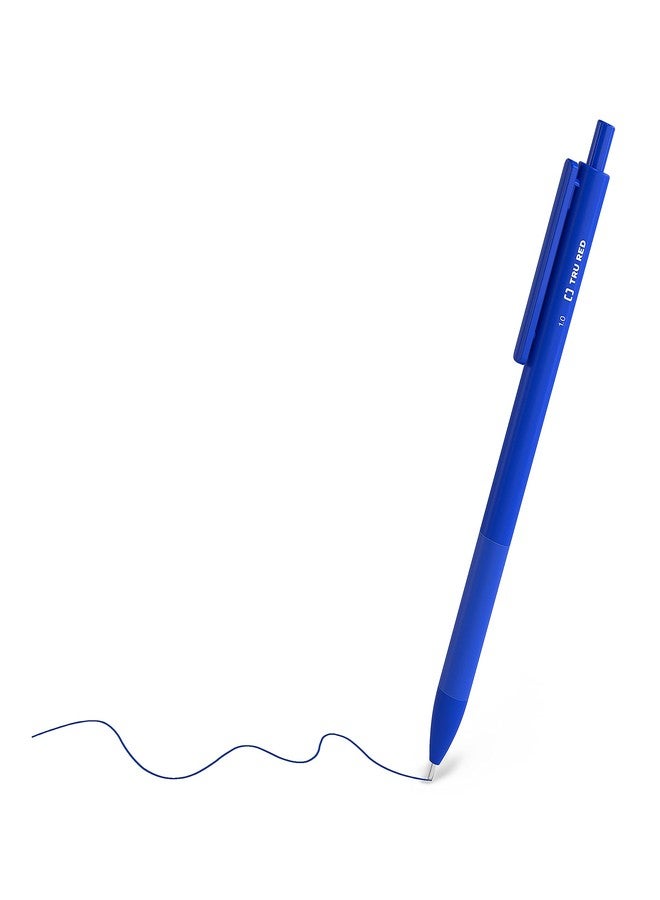 TRU RED TR59162 Ballpoint Gripped Retractable Pen, Medium Point, 1.0mm, Blue, Dozen - Image 2