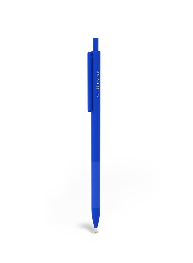 TRU RED TR59162 Ballpoint Gripped Retractable Pen, Medium Point, 1.0mm, Blue, Dozen - Image 1