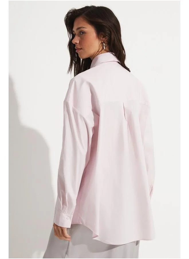 JUNE June Pocket Detailed Powder Shirt Powder