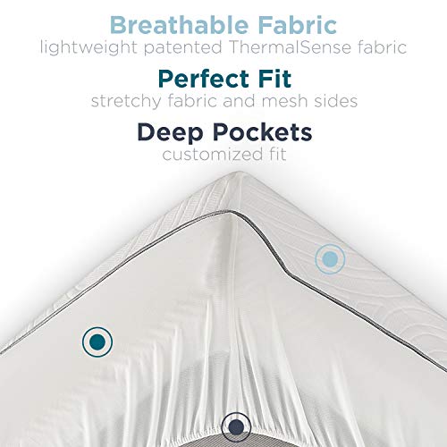 Tempur-Pedic Protect Waterproof Mattress Protector, Twin, White - Image 4