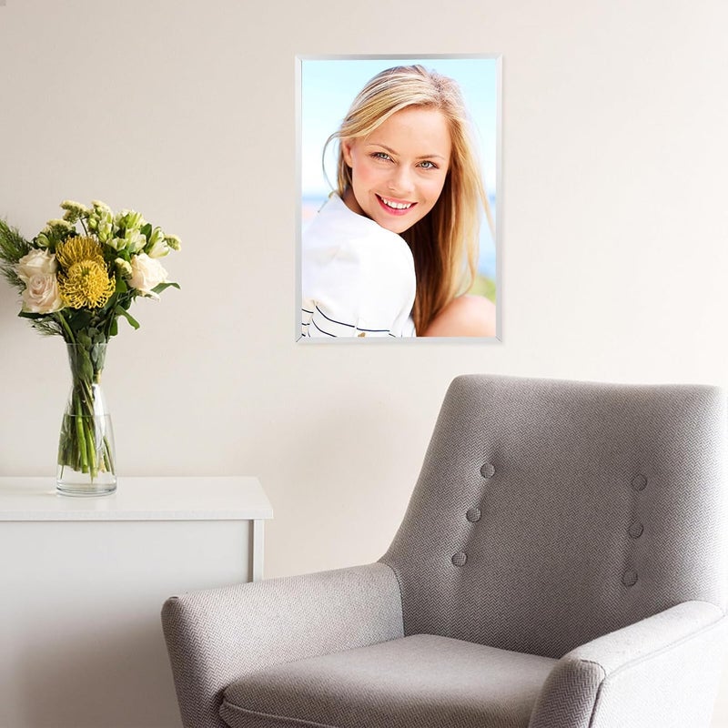STOBAZA Aluminum Narrow Edge Wall Photo Frame A3 (29.7×42 Cm) Silver Metal Poster Holder for Bedroom Party DIY Display - Image 4