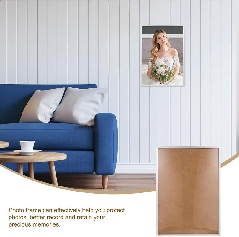 STOBAZA Aluminum Narrow Edge Wall Photo Frame A3 (29.7×42 Cm) Silver Metal Poster Holder for Bedroom Party DIY Display - Image 3