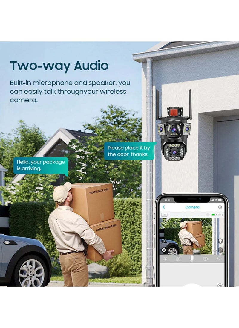 AROAQ - 4G Surveillance Camera Three Screens 4 Million Pixels V380pro Gun Ball Linkage Binocular - Image 1