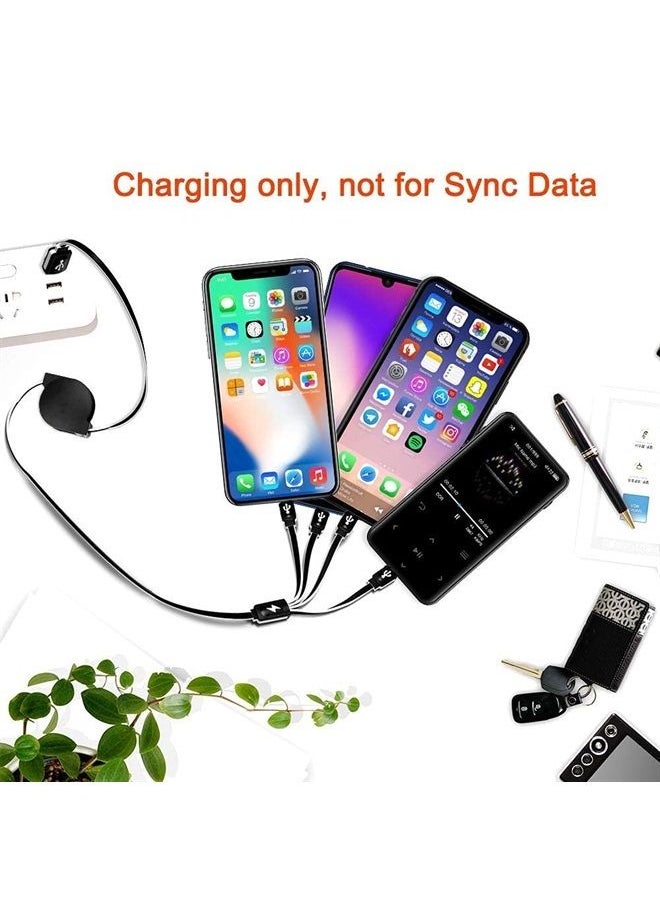 Kingback - Multi Charging Cable 4 in 1 Multi USB Charger Cable Retractable Universal Multiple USB Charging Cord Adapter with Mini USB/ IP/Micro USB/Type C Port for PS3/Samsung Galaxy/LG/HTC More [2Pack/3Ft] - Image 1