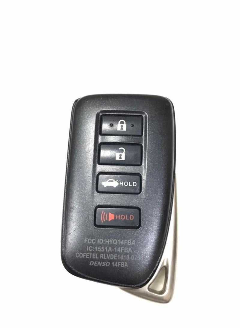LEXUS 4 Buttons Replacement Key Fob Cover fit for Lexus ES250 2018 NX300h 2018-2013 ES350 GS350 2016-2013 GS300h GS450h ES300H NX300 Smart Keyless Entry Remote Key Fob Case Shell (Black) - Image 1