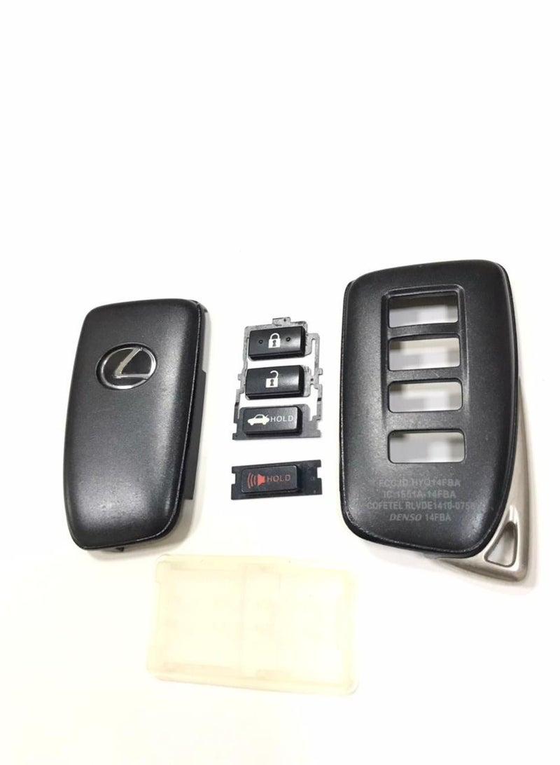 LEXUS 4 Buttons Replacement Key Fob Cover fit for Lexus ES250 2018 NX300h 2018-2013 ES350 GS350 2016-2013 GS300h GS450h ES300H NX300 Smart Keyless Entry Remote Key Fob Case Shell (Black) - Image 4