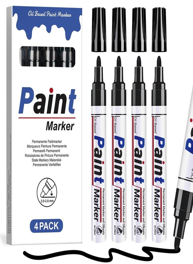 DAPAWIN 4 Pack Black Paint Marker Pen Set - Image 1