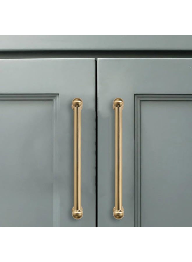 CABDM 4 Inch 10 Pack Solid Kitchen Cabinet Handles Brushed Gold Heavy Duty Cabinet Pulls Satin Brass Drawer Pulls Cabinet Hardware Kitchen Handles for Cabinets Cupboard Handles - Image 3