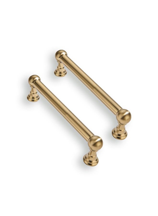 CABDM 4 Inch 10 Pack Solid Kitchen Cabinet Handles Brushed Gold Heavy Duty Cabinet Pulls Satin Brass Drawer Pulls Cabinet Hardware Kitchen Handles for Cabinets Cupboard Handles - Image 1