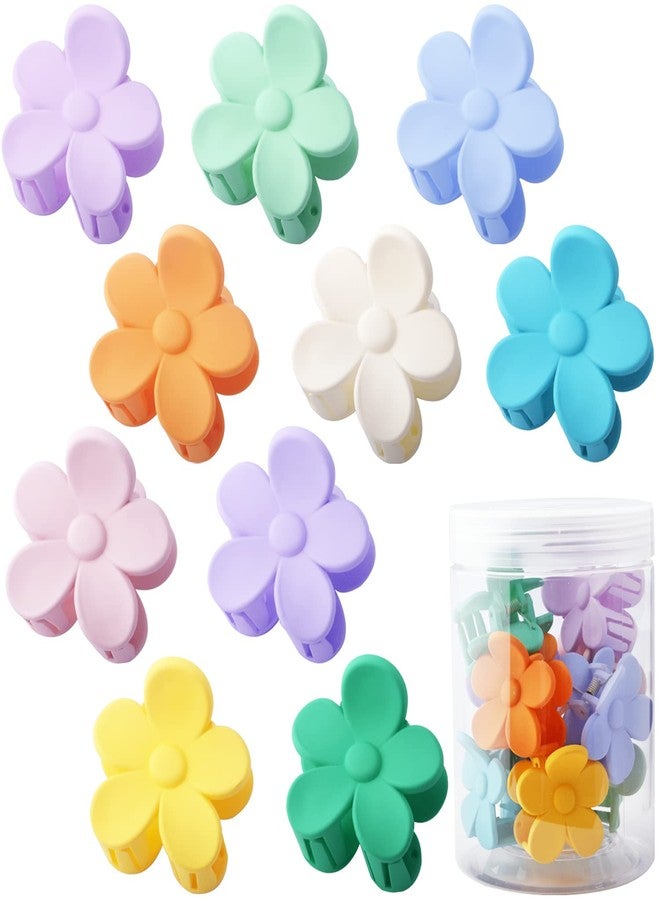 La Jolie Jasmin 10 PCS Small Flower Hair Clips Cute Flower Shaped Hair Accessories Hair Claw Clip for Women Cream Color - Image 1
