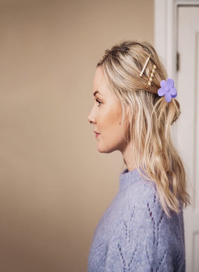 La Jolie Jasmin 10 PCS Small Flower Hair Clips Cute Flower Shaped Hair Accessories Hair Claw Clip for Women Cream Color - Image 4