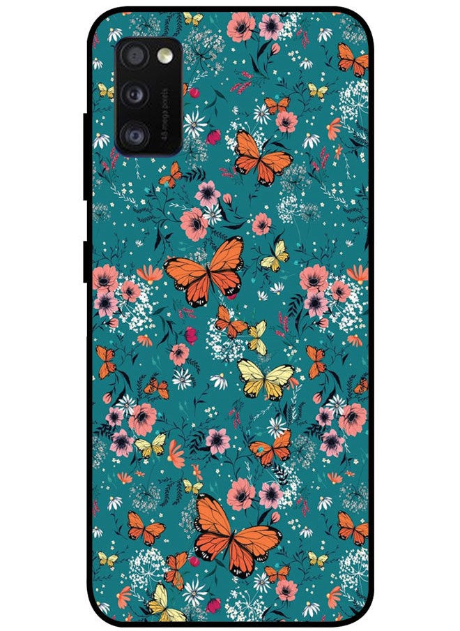 EYE CATCH Protective Case Cover For Samsung Galaxy A41 Smart Series Printed Protective Case Cover for Samsung A41 Butterflies & Flowers  - Image 1