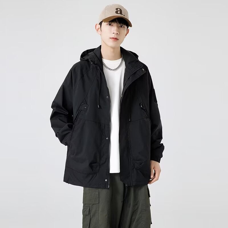 American-Style Retro Jacket Coat Boys Loose Relaxed-Fit Baseball Suit Student Casual All-Match Zipper Top - Image 4