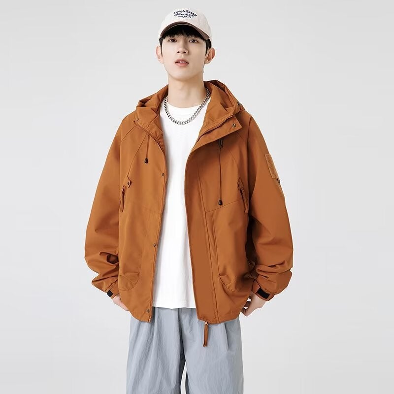 American-Style Retro Jacket Coat Boys Loose Relaxed-Fit Baseball Suit Student Casual All-Match Zipper Top - Image 2