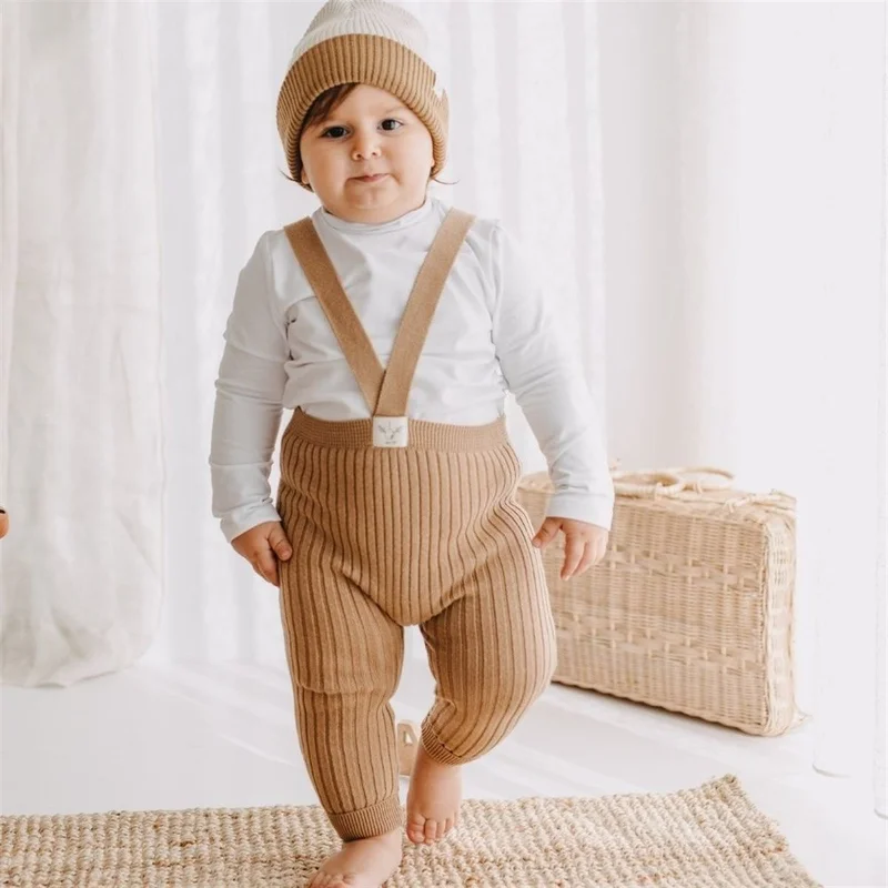 ماما يويو Organic Baby Knitwear Tights with Strap - Cappucino
