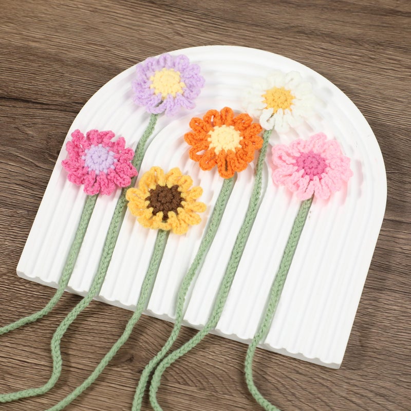 KEAINVRN 6 Pack Flower Crochet Bookmarks,Daisy Sunflower Bookmark for Women Personalized Crochet for Book Lovers and Teachers - Image 3