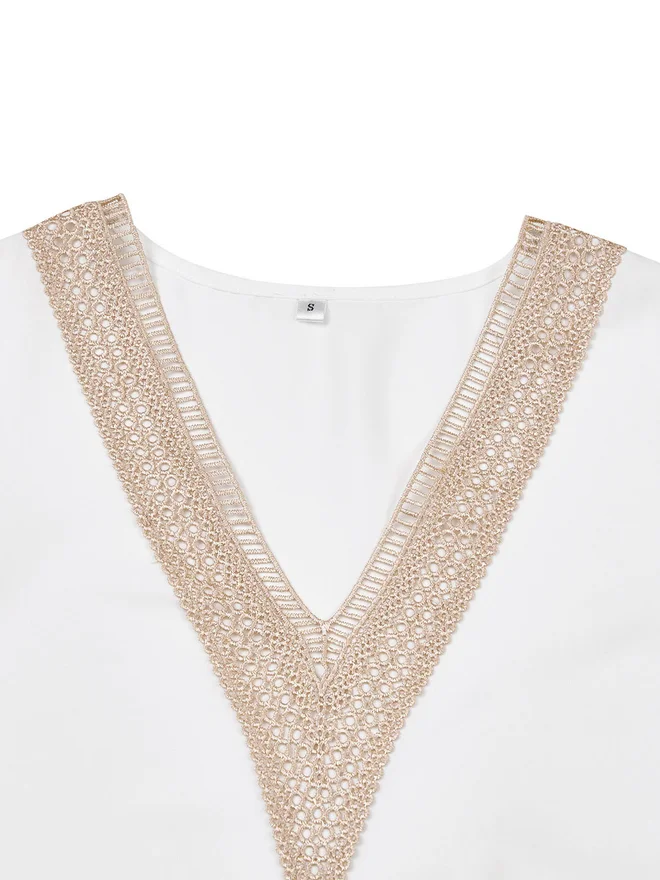 Take Two Take Two Regular Fit Embroidered Neck Top