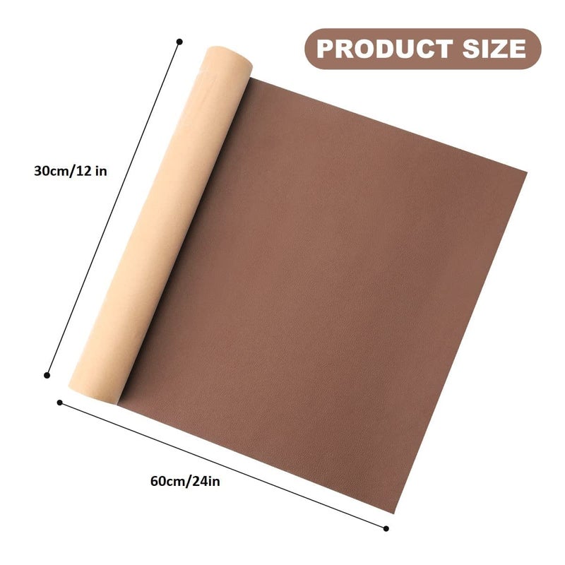 PayPin PAYPIN Self Adhesive Leather Repair Patch Durable Self Adhesive Backing for sofa car seat cover chair furniture Couch Furniture stricker Waterproof WearResisting 30X60CM 1 Pieces BROWN - Image 2