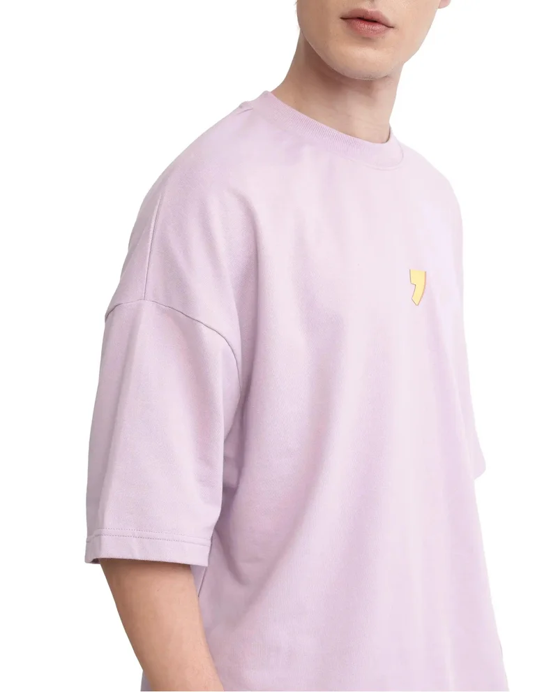 Rare Rabbit Men's Graphic Back Print Oversized T-Shirt
