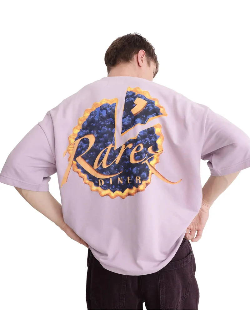 Rare Rabbit Men's Graphic Back Print Oversized T-Shirt