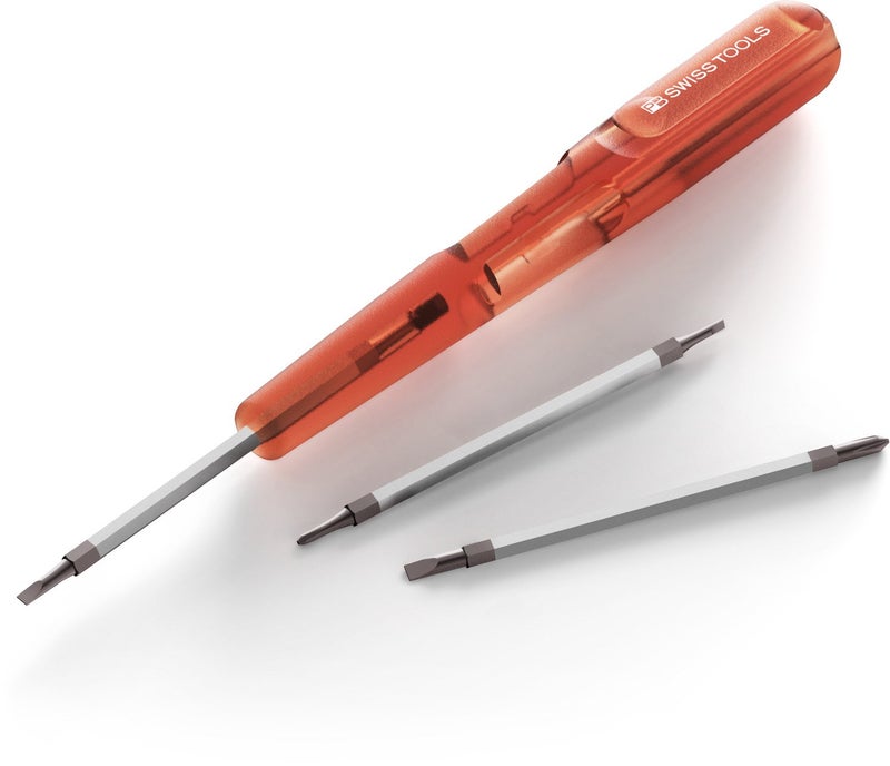 PB SWISS 169 TYPE 1 POCKET SCREWDRIVER WITH 3 DOUBLE BLADES SLOTTED PHILLIPS