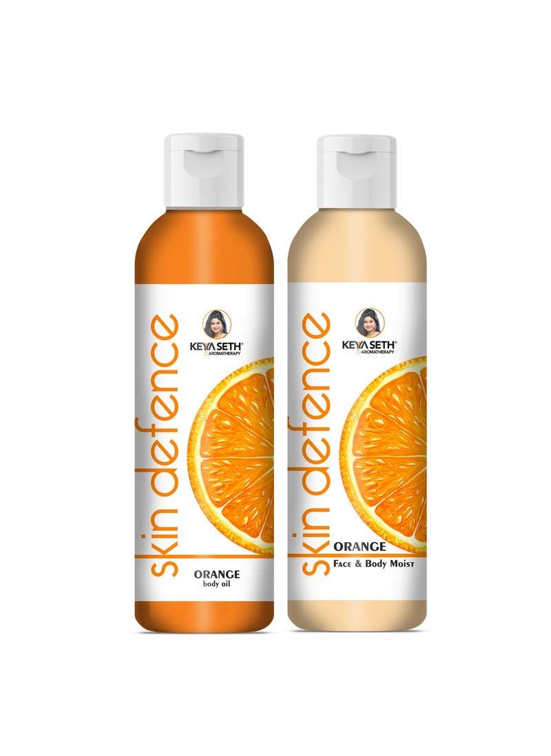 KEYA SETH AROMATHERAPY, DEVICE OF DROP Keya Seth Aromatherapy Complete Winter Skin Care Combo Enriched with Vitamin C Skin Defence Orange Body oil 200ml  Orange Face  Body Moisturizer 200ml  - Image 1